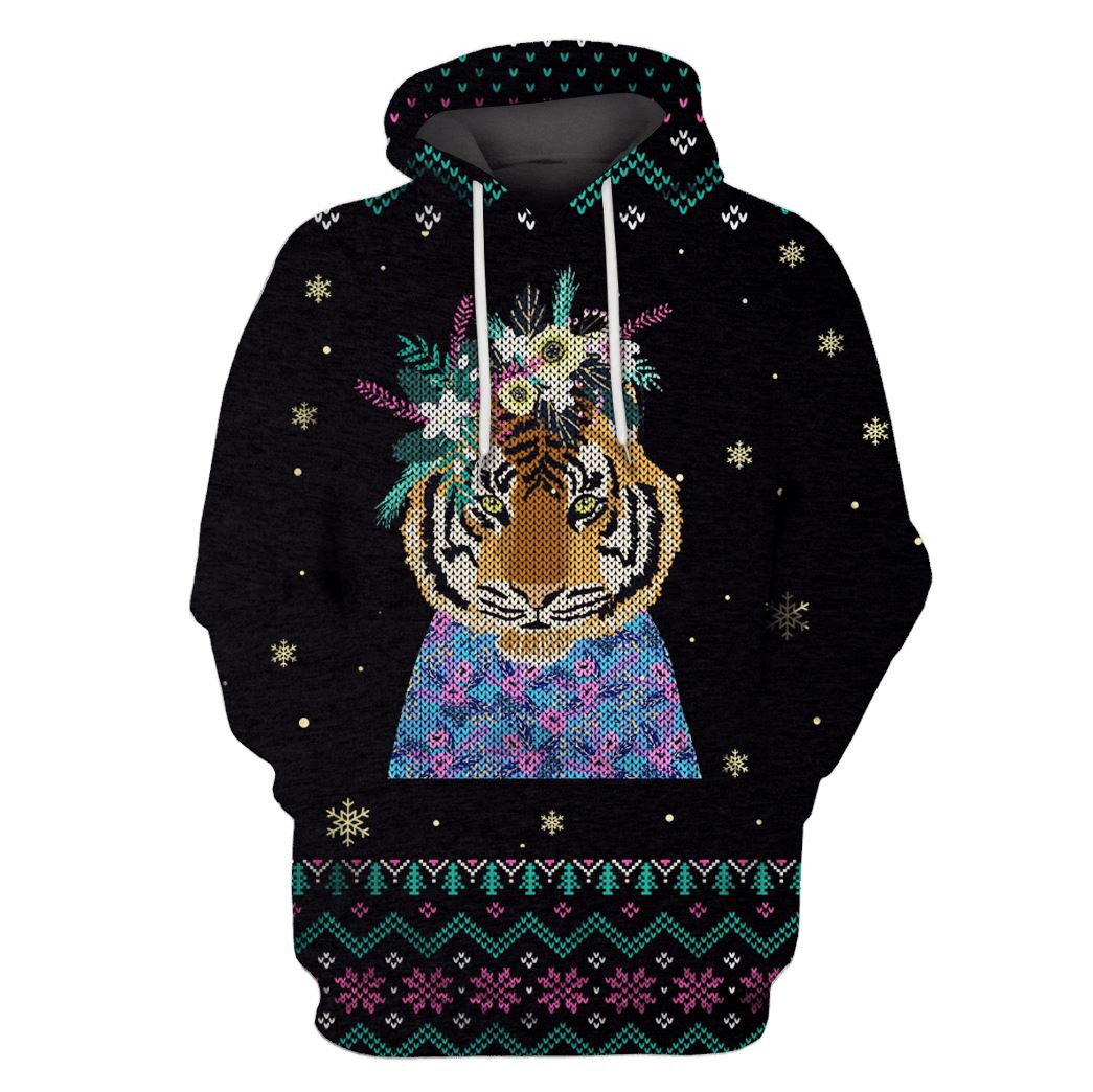 Tiger with Flowers Custom T-Shirt Hoodie Apparel