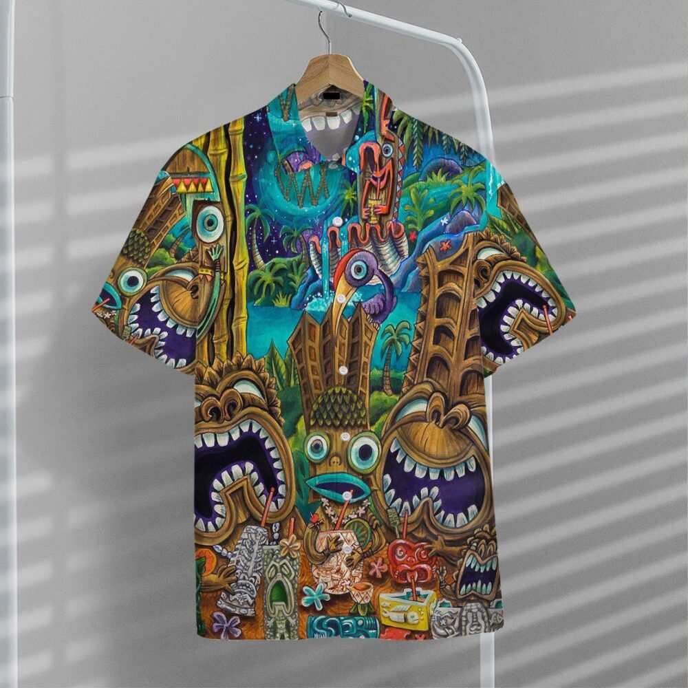 Tiki At Jungle Night Hawaii Shirt