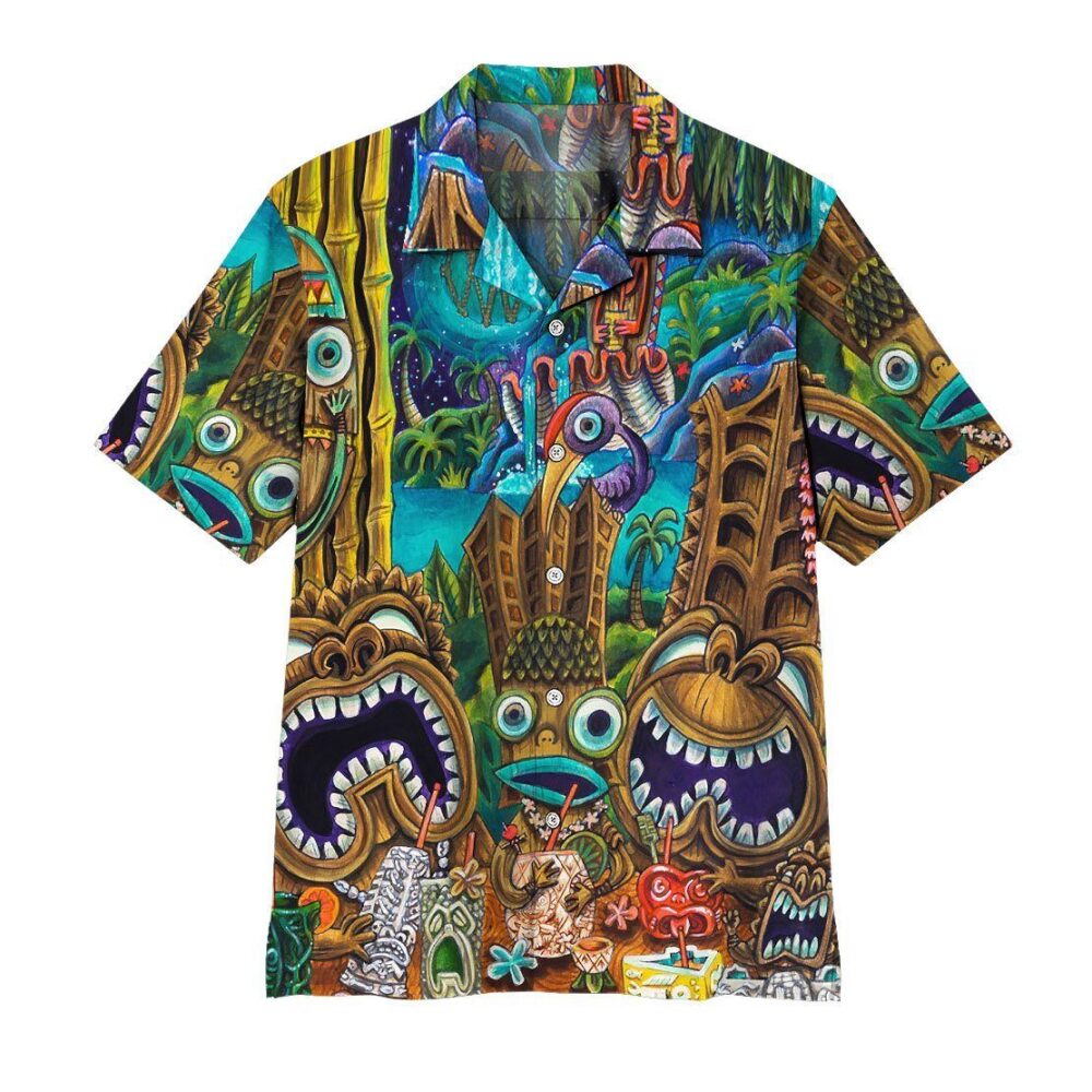 Tiki At Jungle Night Hawaii Shirt