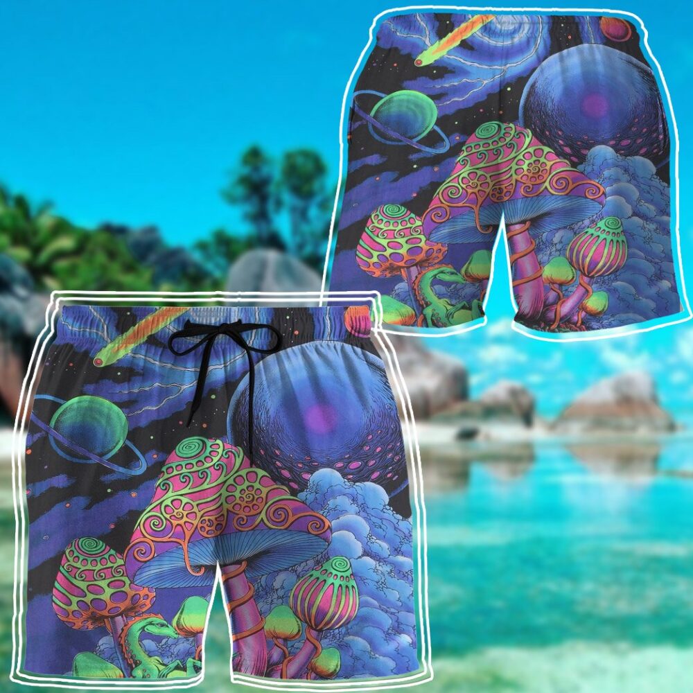 Trippy Cosmic Shrooms Hippie Vibe Custom Hawaii Shirt