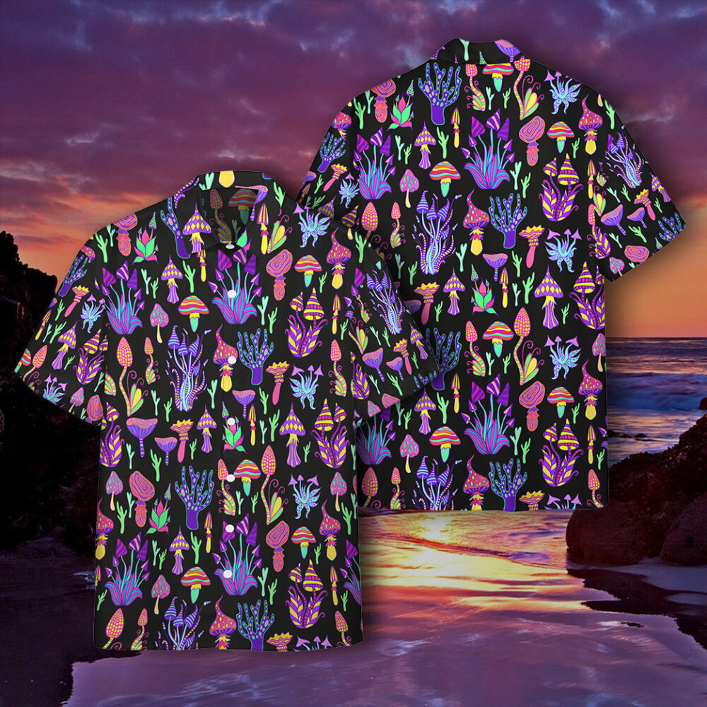 Trippy Shrooms Hippie Fashion Custom Hawaii Shirt