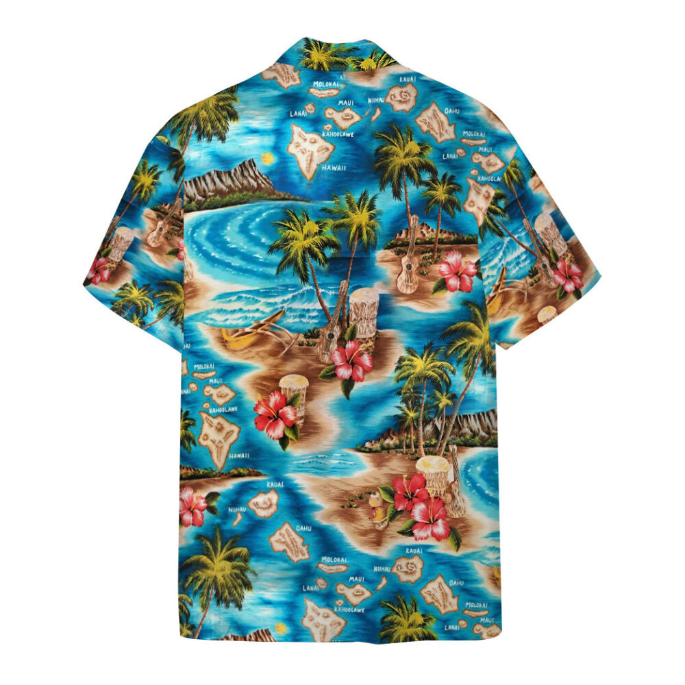 Tropical Island Escape Hawaiian Camp Custom Short Sleeve Shirt