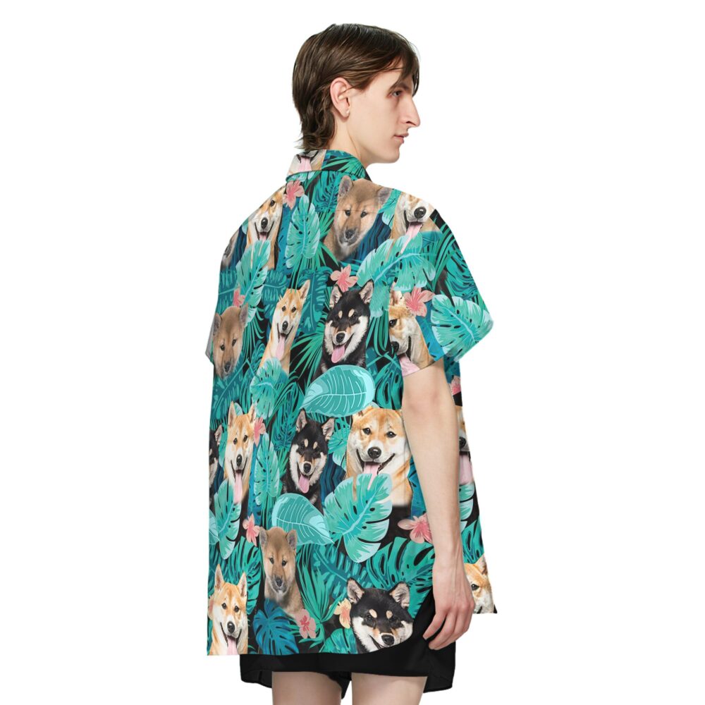 Tropical Shiba Inu Hawaiian Custom Short Sleeve Shirts