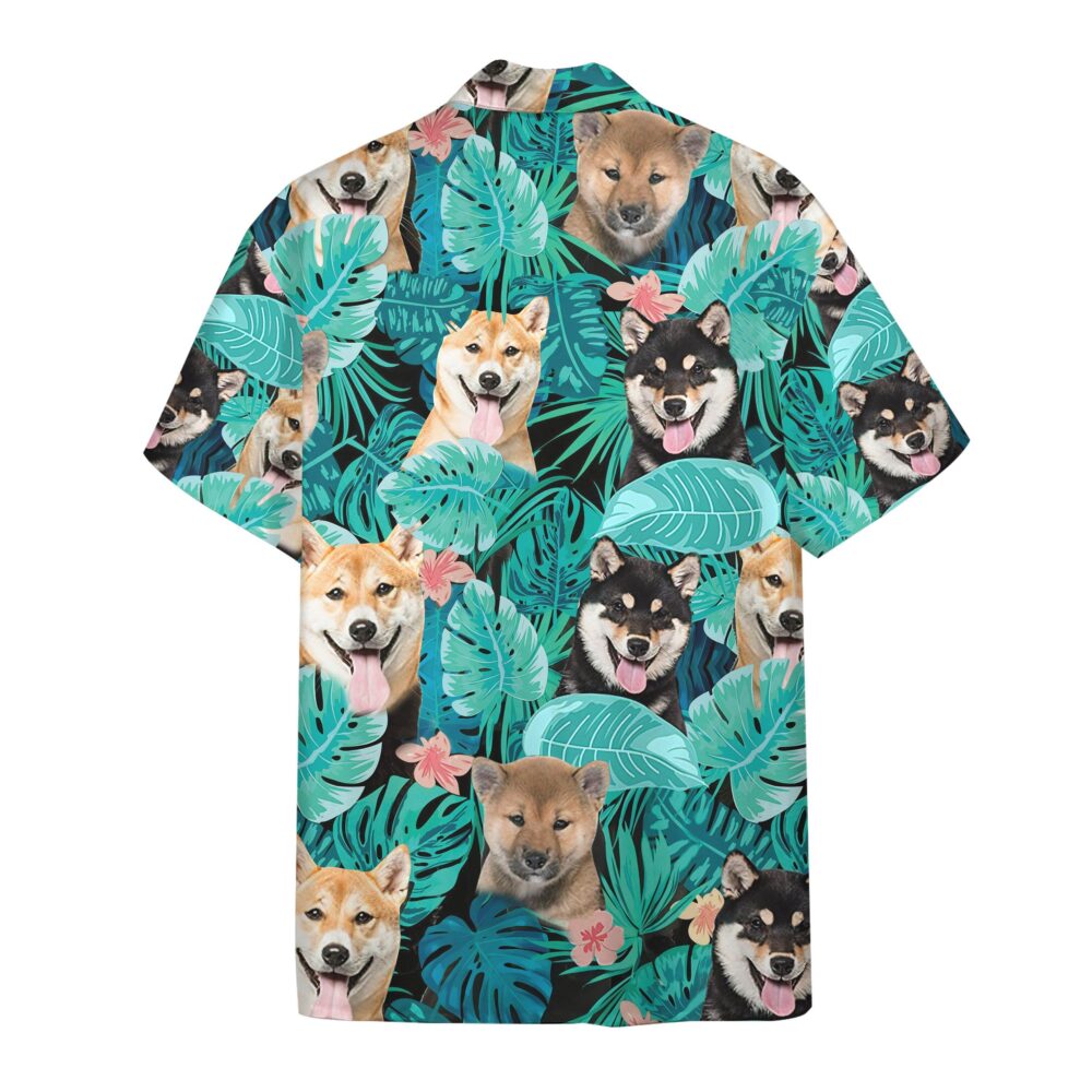 Tropical Shiba Inu Hawaiian Custom Short Sleeve Shirts