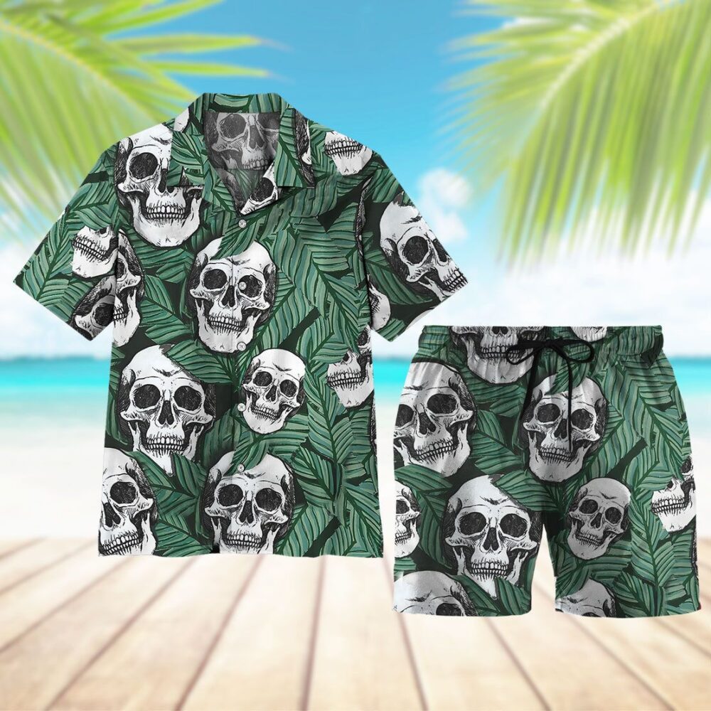 Tropical Skull Button Up Hawaii Shirt