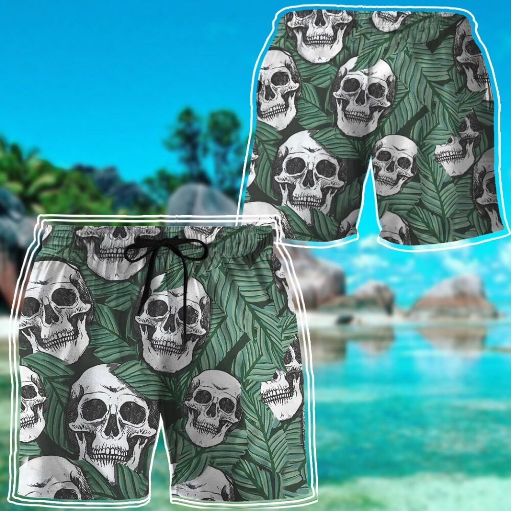 Tropical Skull Button Up Hawaii Shirt