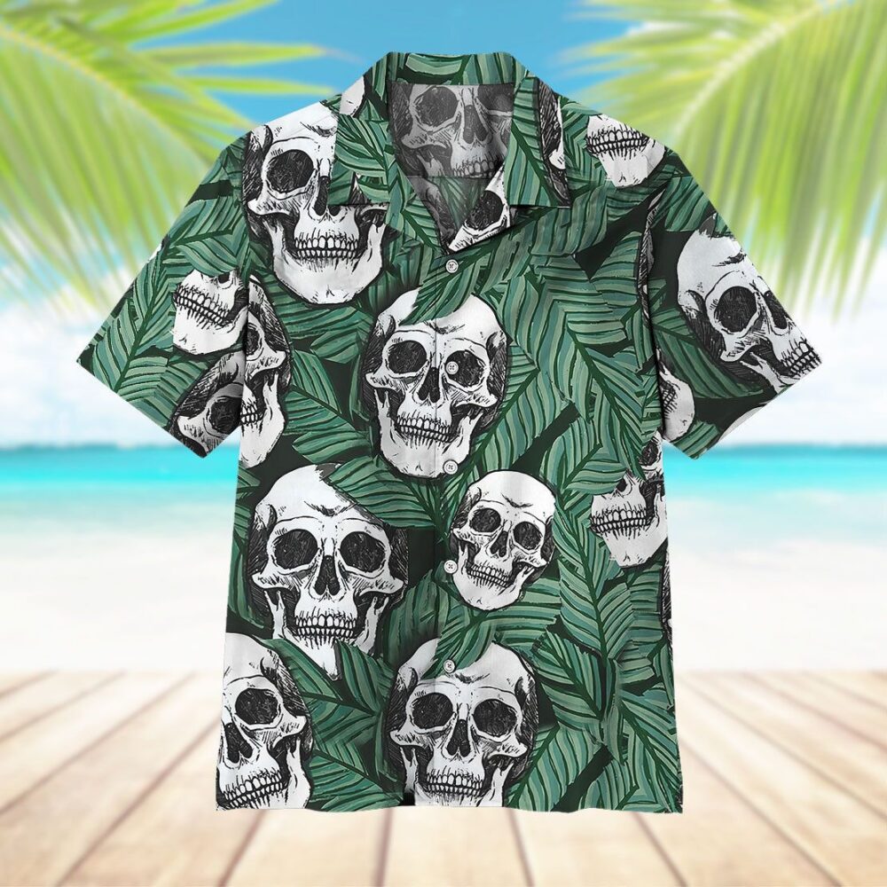 Tropical Skull Button Up Hawaii Shirt