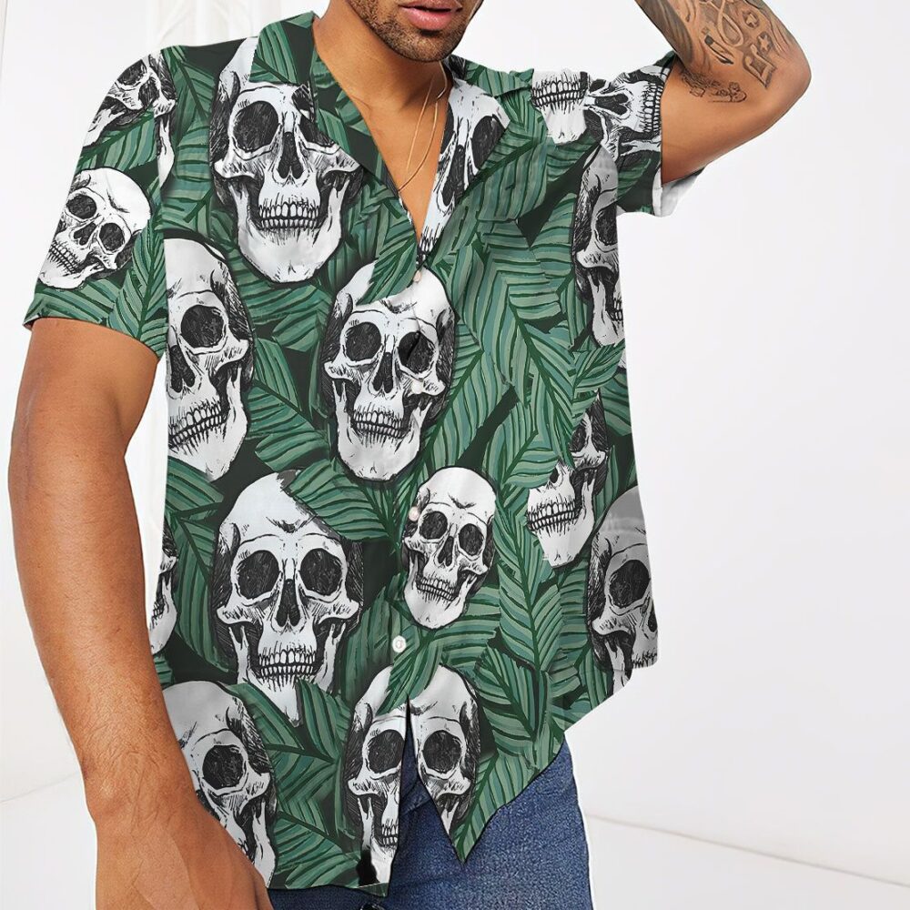 Tropical Skull Button Up Hawaii Shirt