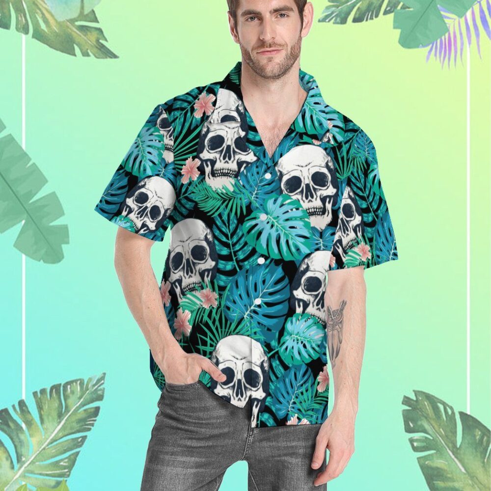 Tropical Skulls Hawaiian Custom Short Sleeve Shirts