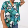 Tropical Skulls Hawaiian Custom Short Sleeve Shirts Ytyan