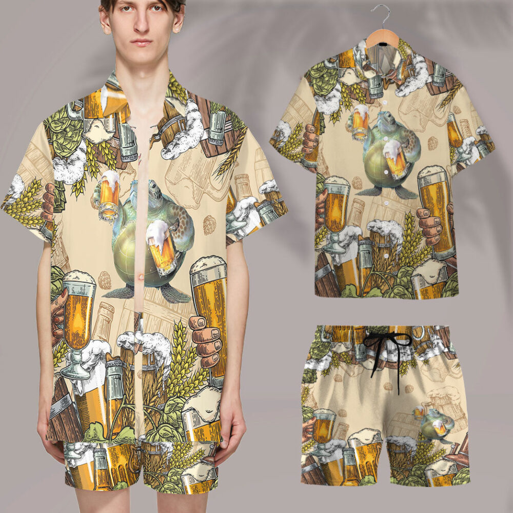 Turtle And Beer Custom Hawaii Shirt