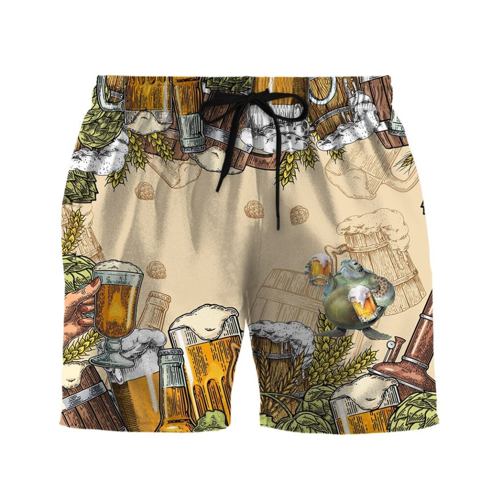 Turtle And Beer Custom Hawaii Shirt