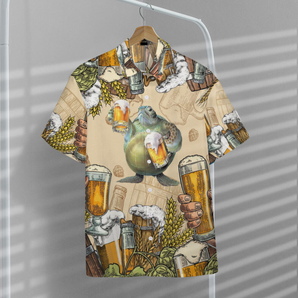 Turtle And Beer Custom Hawaii Shirt