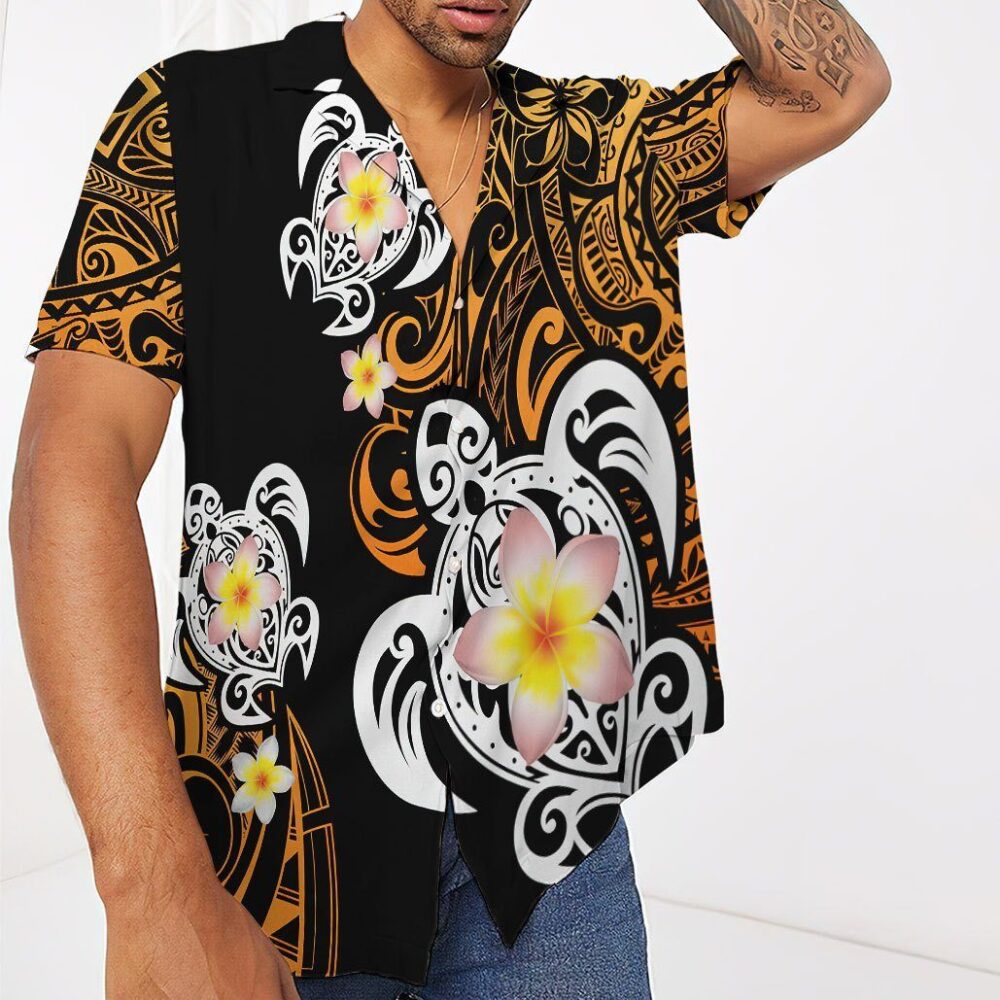 Turtle Plumeria Polynesian Hawaii Shirt