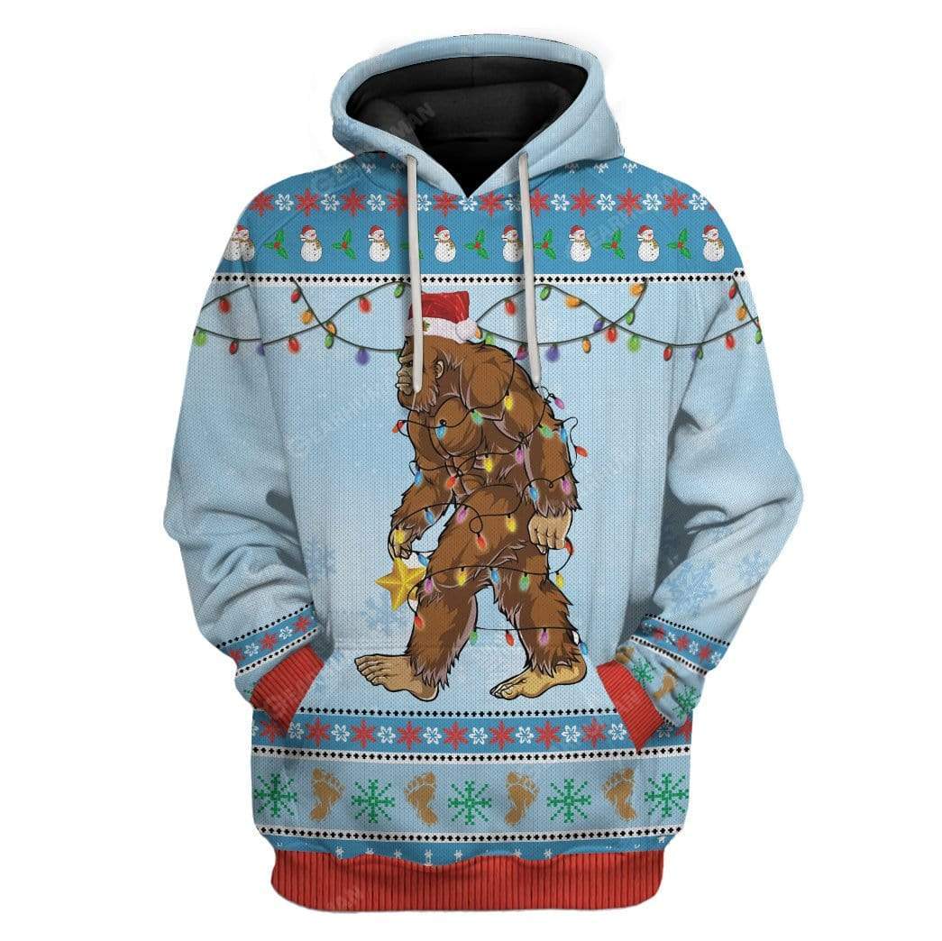 Ugly Christmas Bigfoot Hoodie T-Shirts Apparel