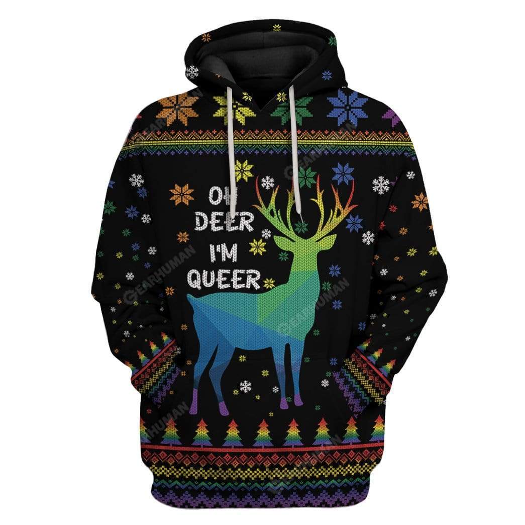 Ugly Christmas Oh Deer I’m Queer Custom T-Shirt Hoodie Apparel