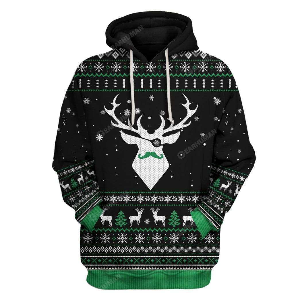 Ugly Christmas Reindeer Custom T-Shirt Hoodie Apparel