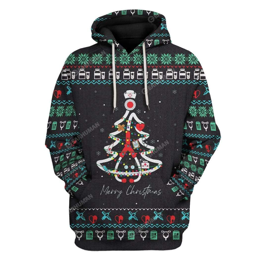 Ugly Christmas Tree Costum Hoodie-T-shirt Apparel