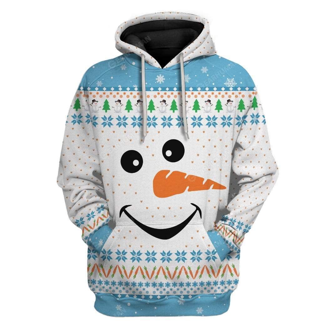 Ugly Cozy Christmas Snowman Face Custom T-Shirts Hoodies Apparel