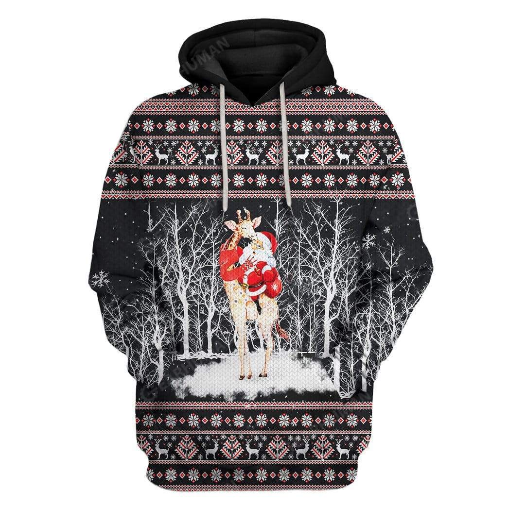 Ugly Giraffe And Santa Custom T-Shirt Hoodie Apparel