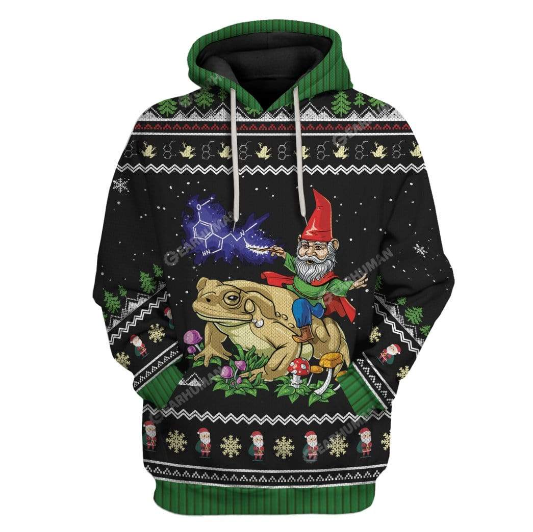 Ugly Gnome Riding Toad Christmas Custom T-Shirts Hoodies Apparel