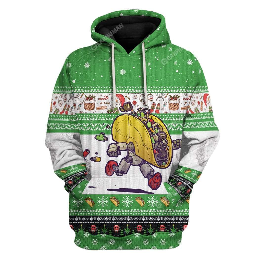 Ugly Holiday Tacobot Hoodie T-Shirts Apparel