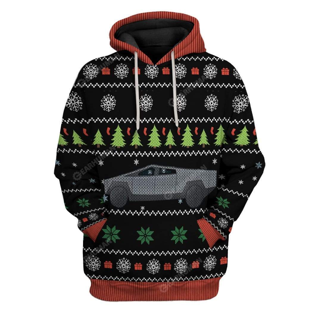 Ugly Merry Christmas Cybertruck Hoodie T-Shirts Apparel