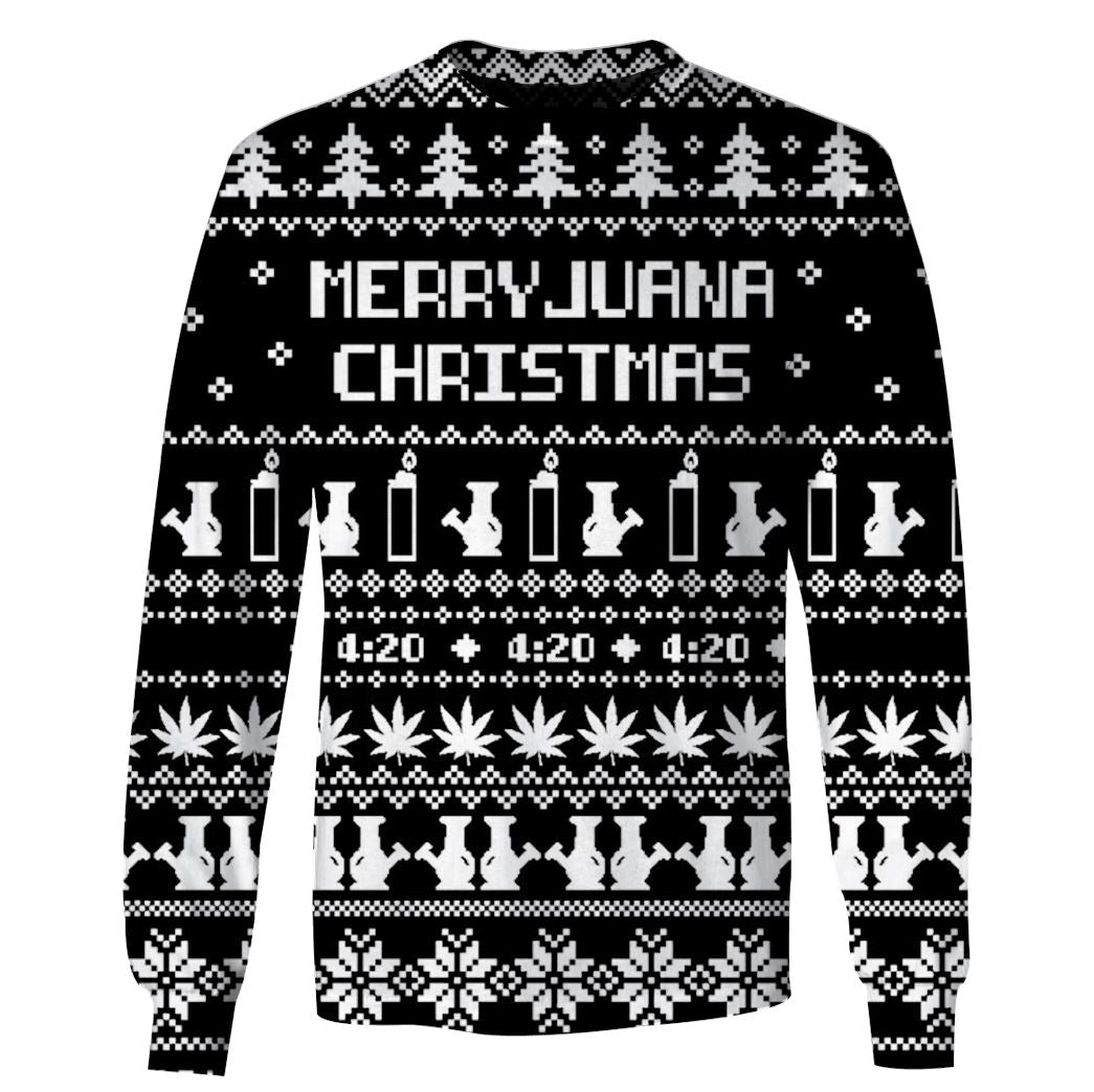 Ugly MERRYJUANA CHRISTMAS Custom T-Shirt Hoodie Apparel