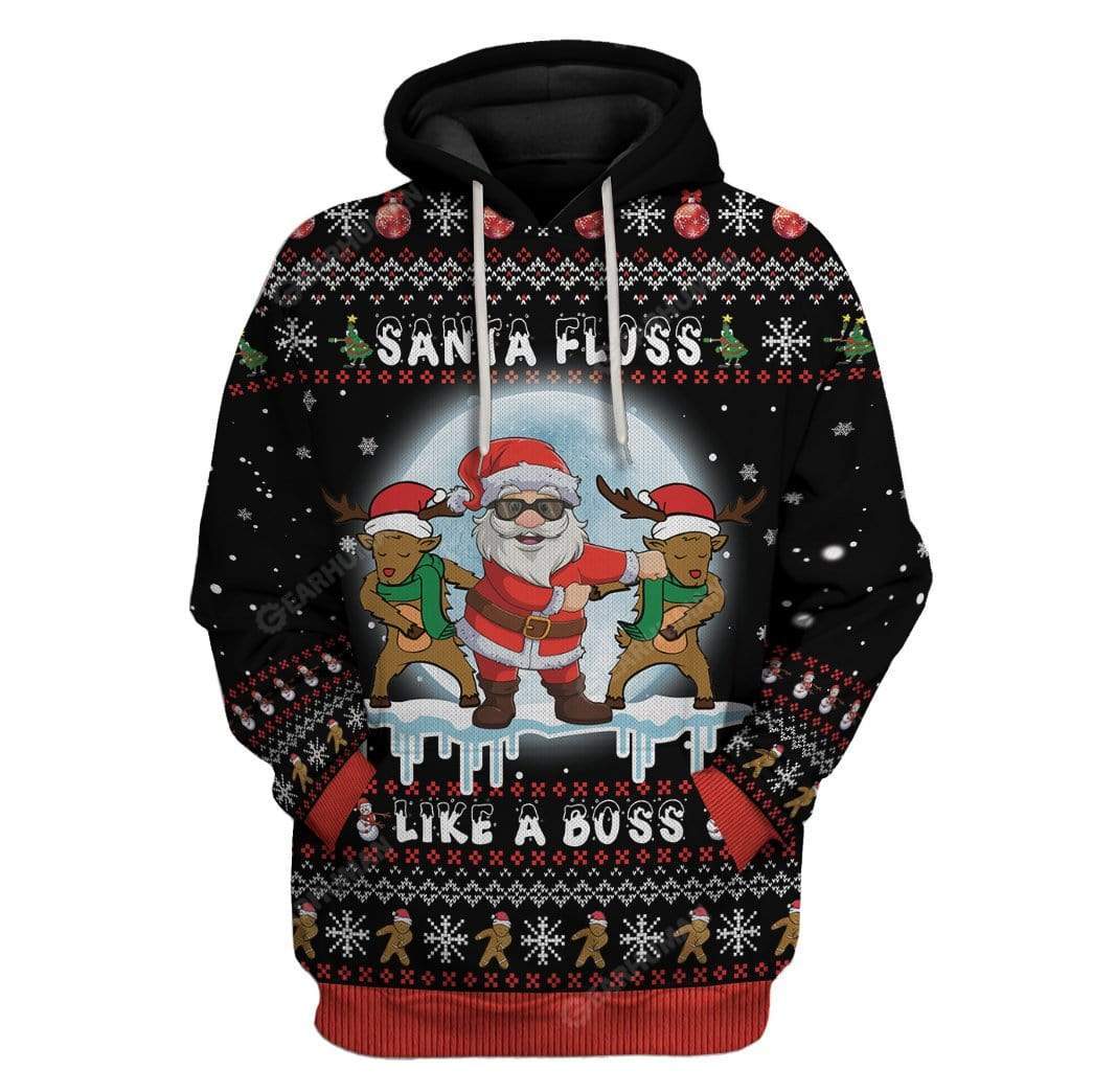 Ugly Santa Floss Like A Boss Custom T-Shirt Hoodie Apparel