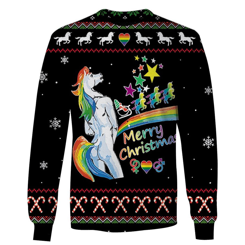 Ugly Unicorn Merry Christmas Custom T-Shirt Hoodie Apparel