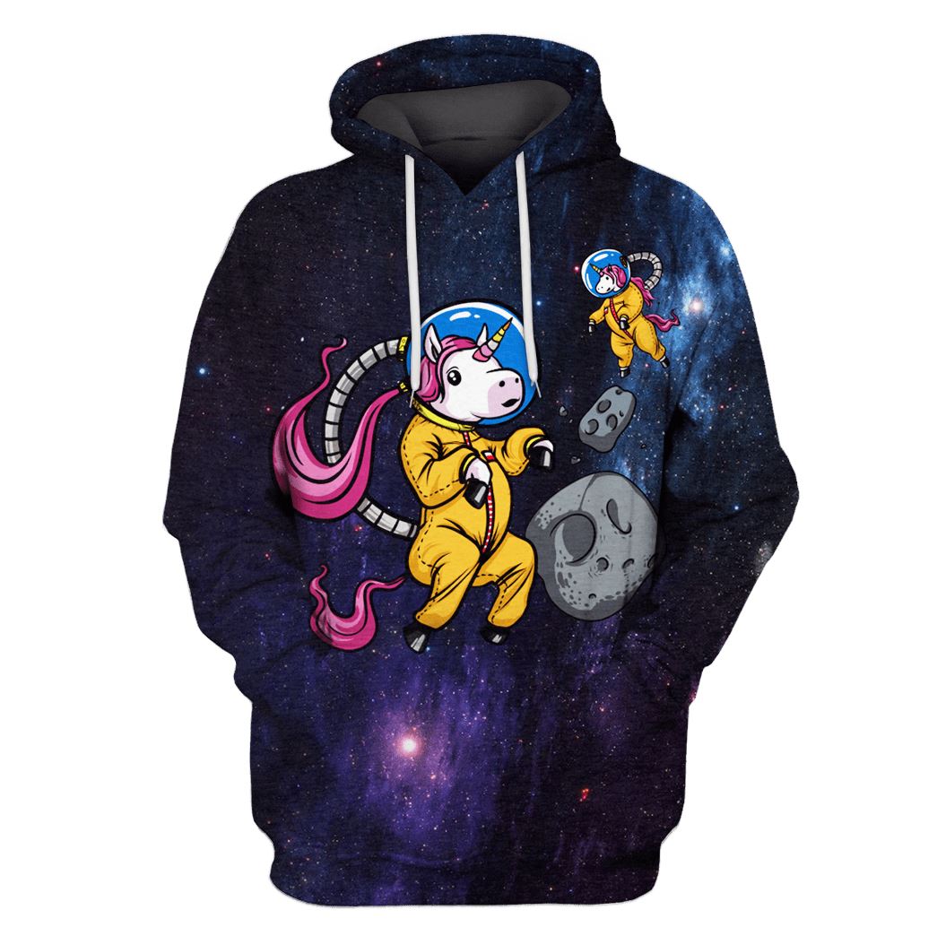 Unicorn Astronaut In Galaxy Custom T-Shirt Hoodie Apparel