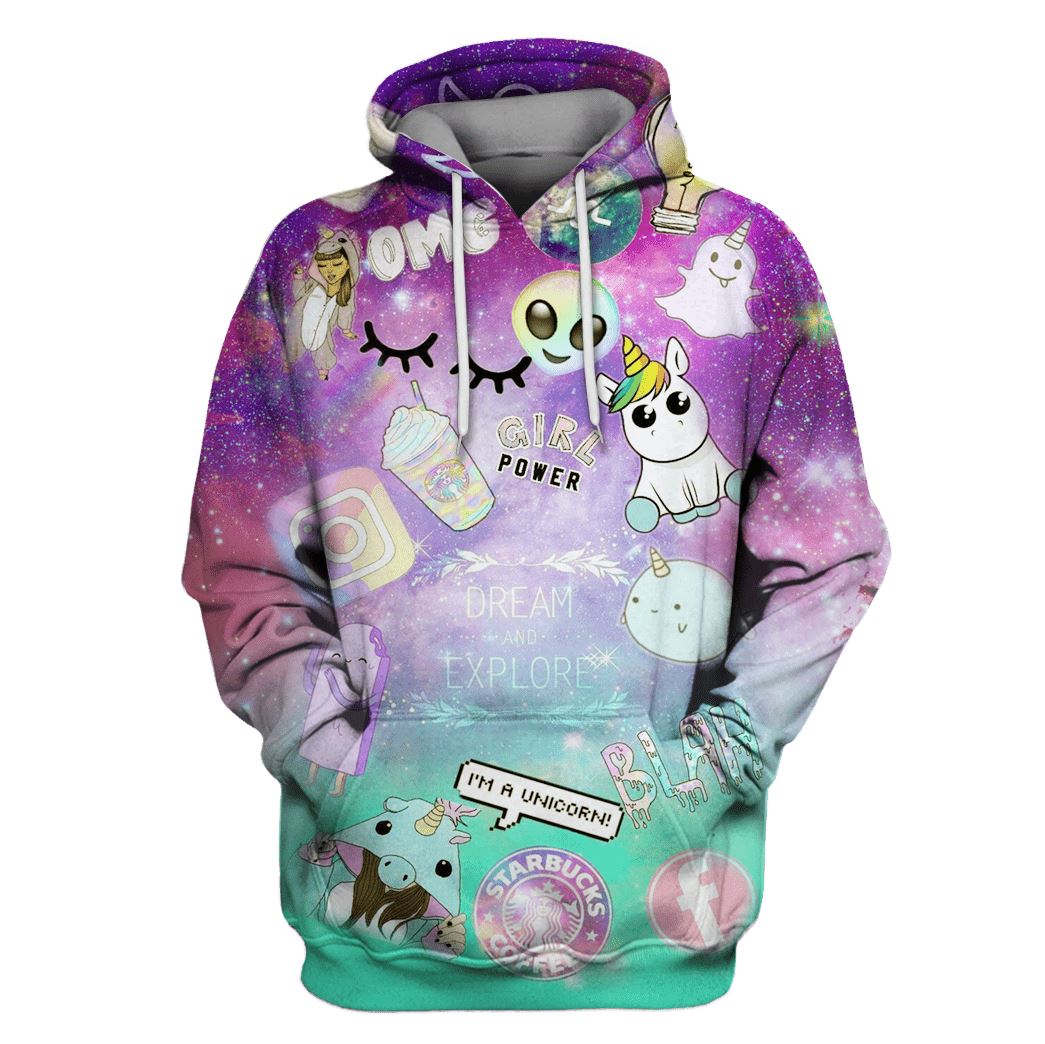 Unicorn Exploring Social Networking Custom T-Shirt Hoodie Apparel