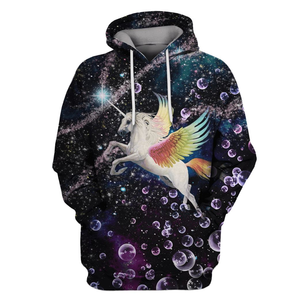 Unicorn Flying Into Galaxy Custom T-Shirt Hoodie Apparel