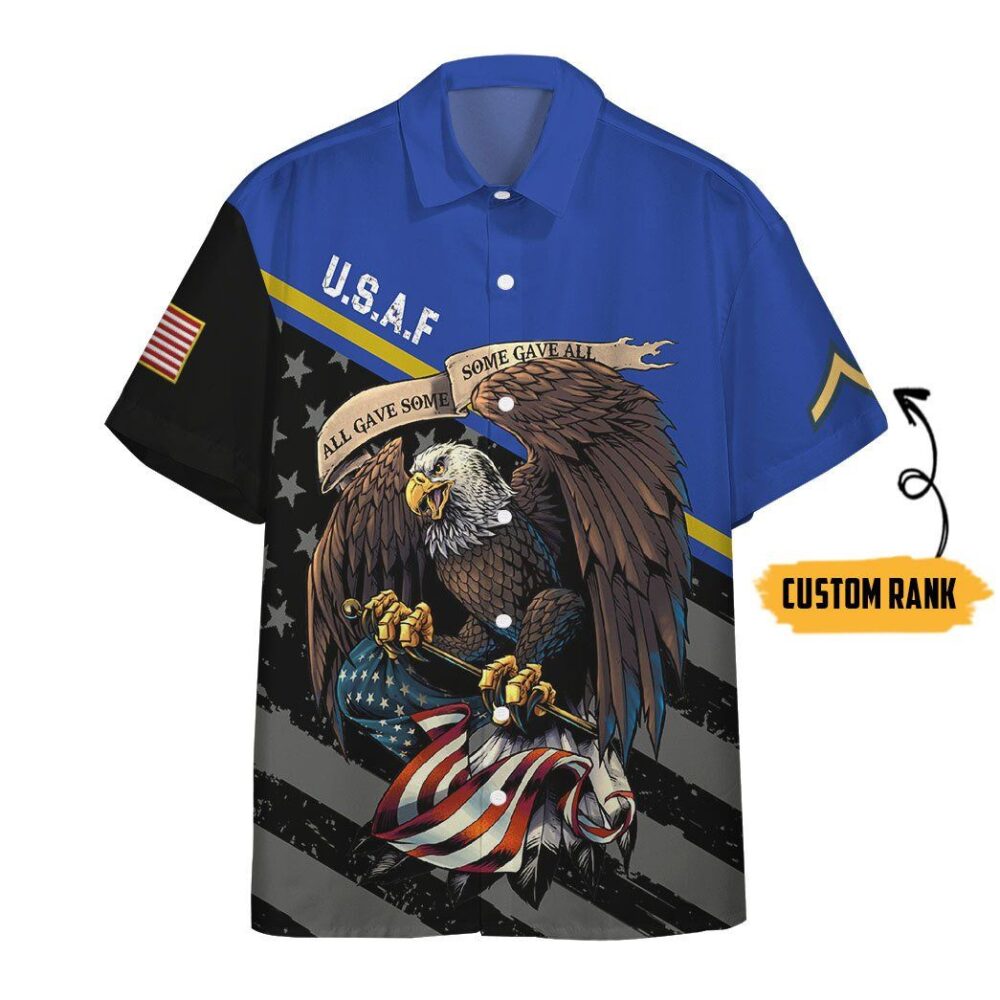 Us Air Force Veteran Custom Rank Short Sleeve Shirts