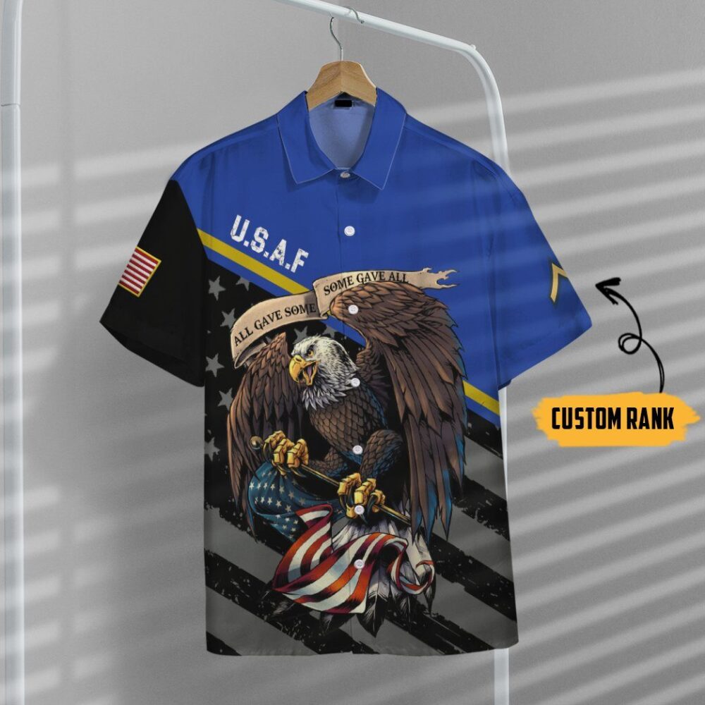 Us Air Force Veteran Custom Rank Short Sleeve Shirts