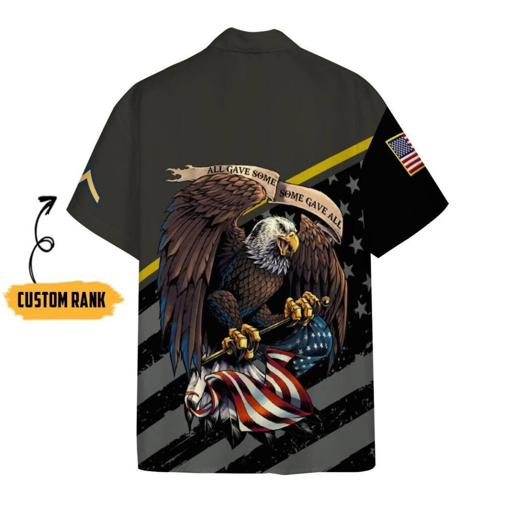 Us Army Veteran Custom Rank Short Sleeve Shirts