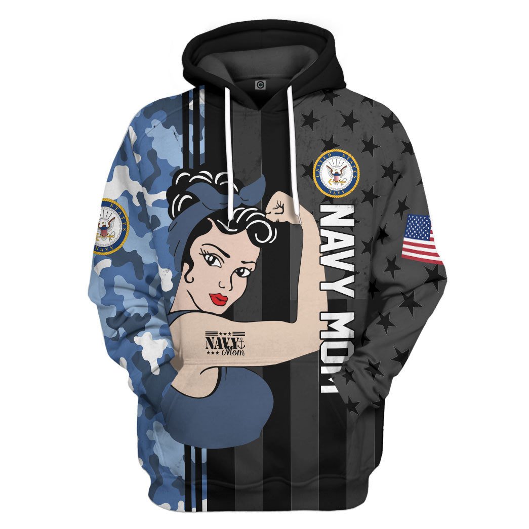 US Navy Mom All Over Print T-Shirt Hoodie Apparel