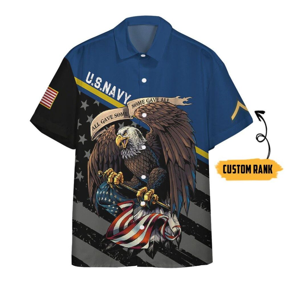 Us Navy Veteran Custom Rank Short Sleeve Shirts