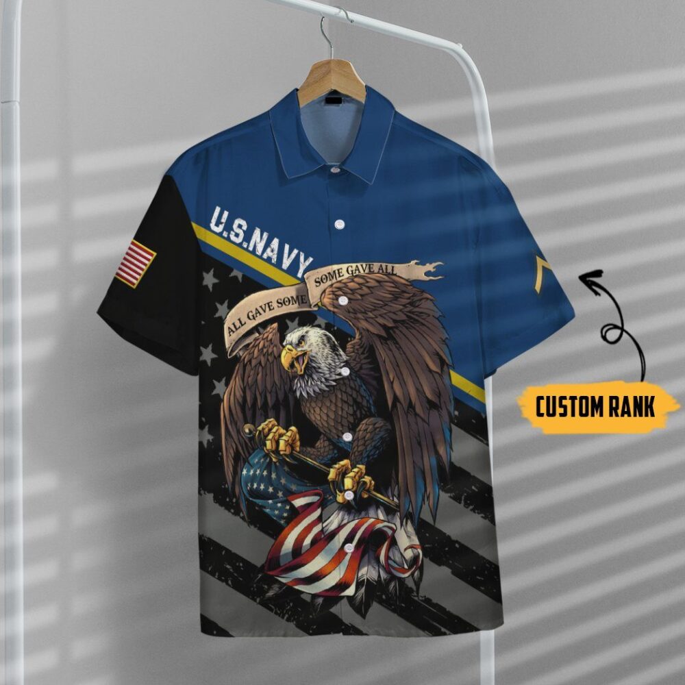 Us Navy Veteran Custom Rank Short Sleeve Shirts