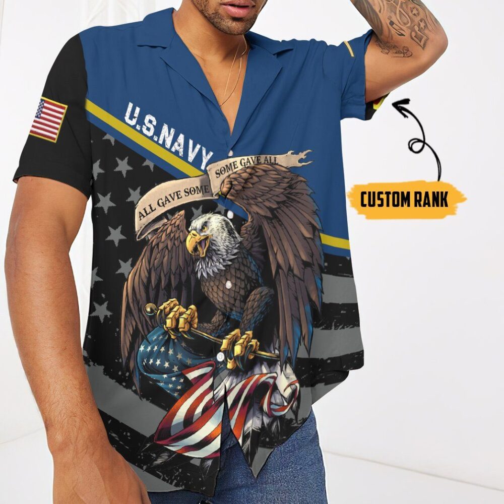 Us Navy Veteran Custom Rank Short Sleeve Shirts