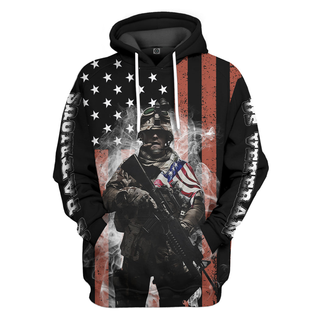 US Veteran Patriot All Over Print T-Shirt Hoodie Apparel