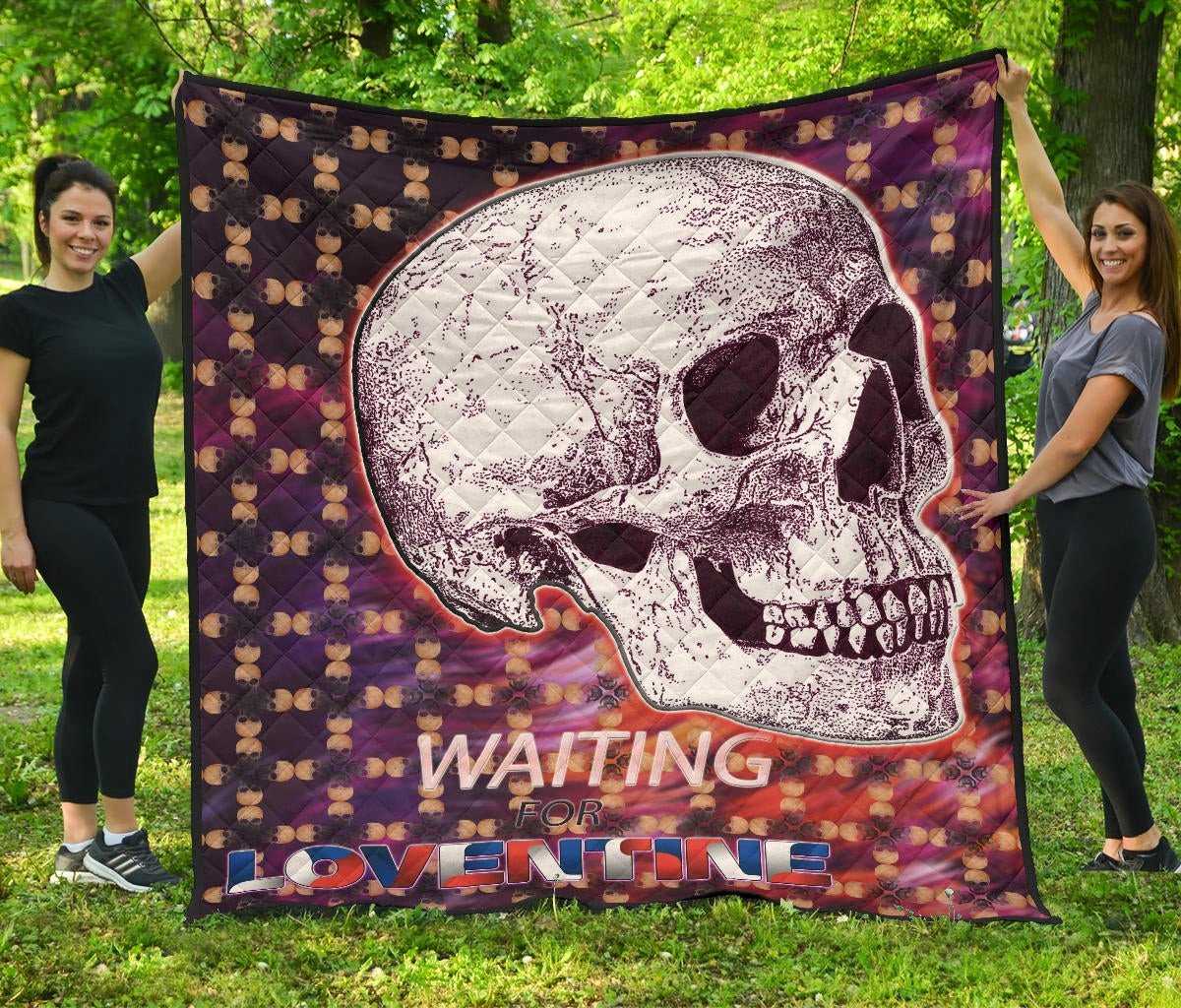 Valentine Premium Quilt – Old Skull Waiting For Loventine Skull Patterns Quilt Blanket