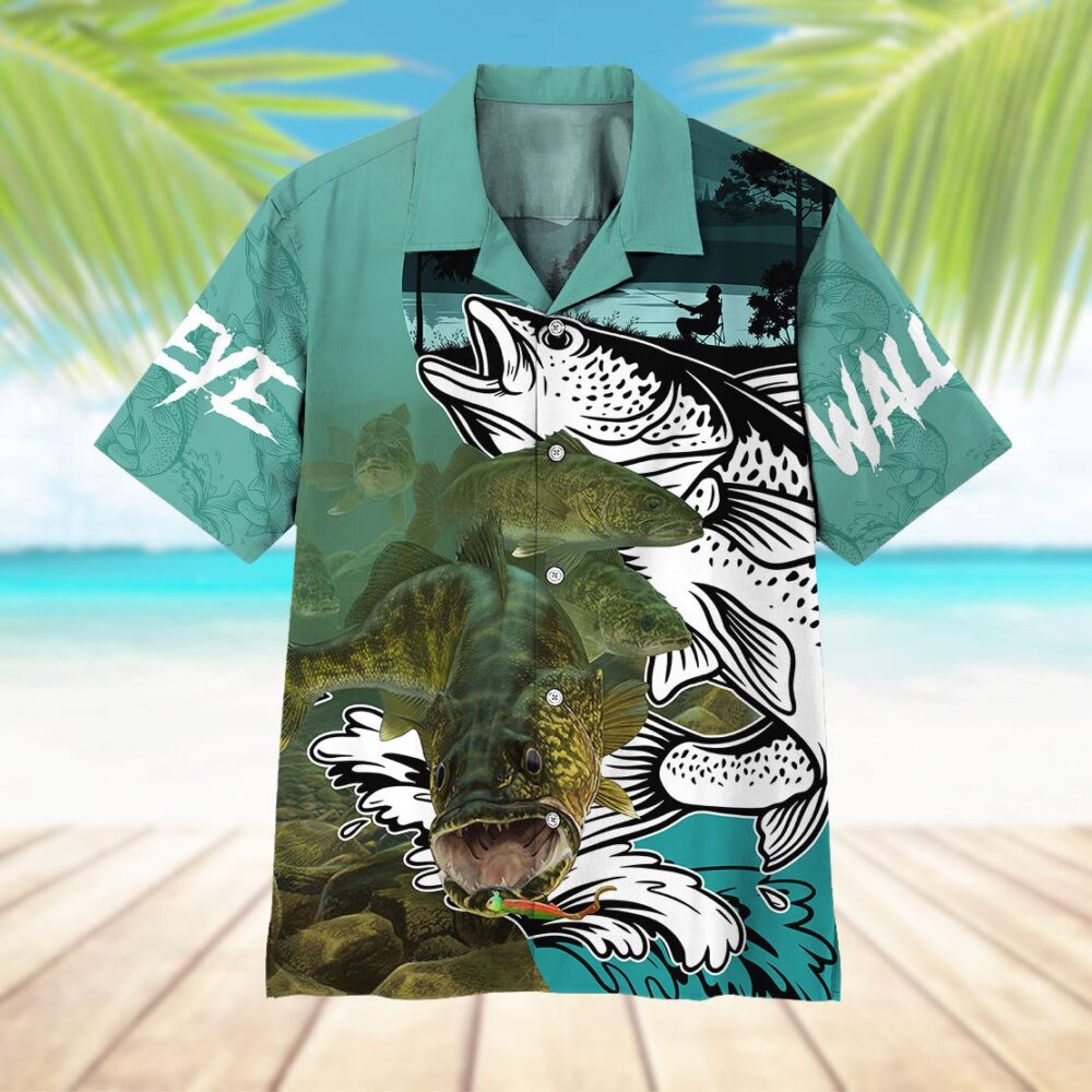 Walleye Fishing Custom Hawaiian Shirt