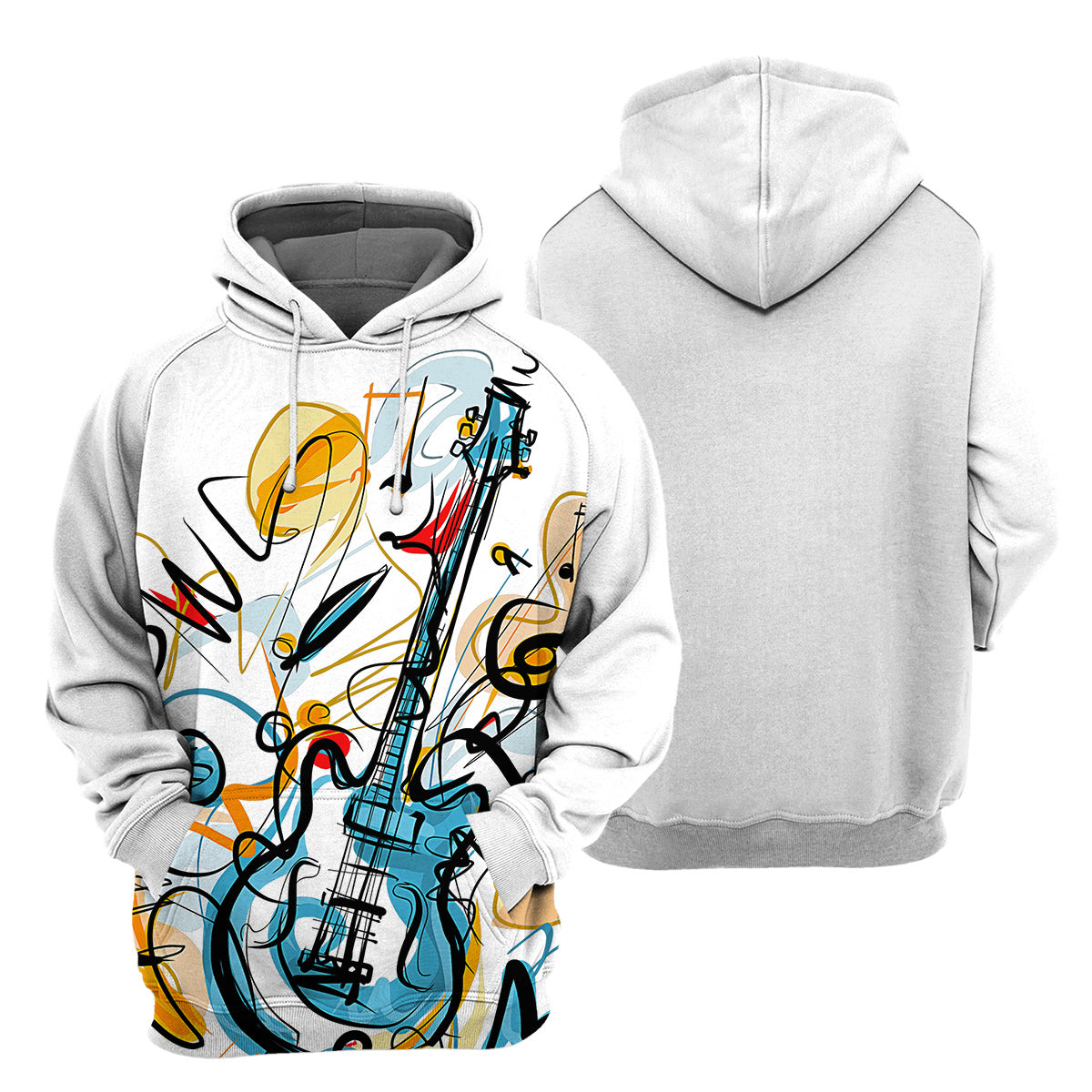 White GuitarUnique All Over Print T-Shirt Hoodie Gift Ideas