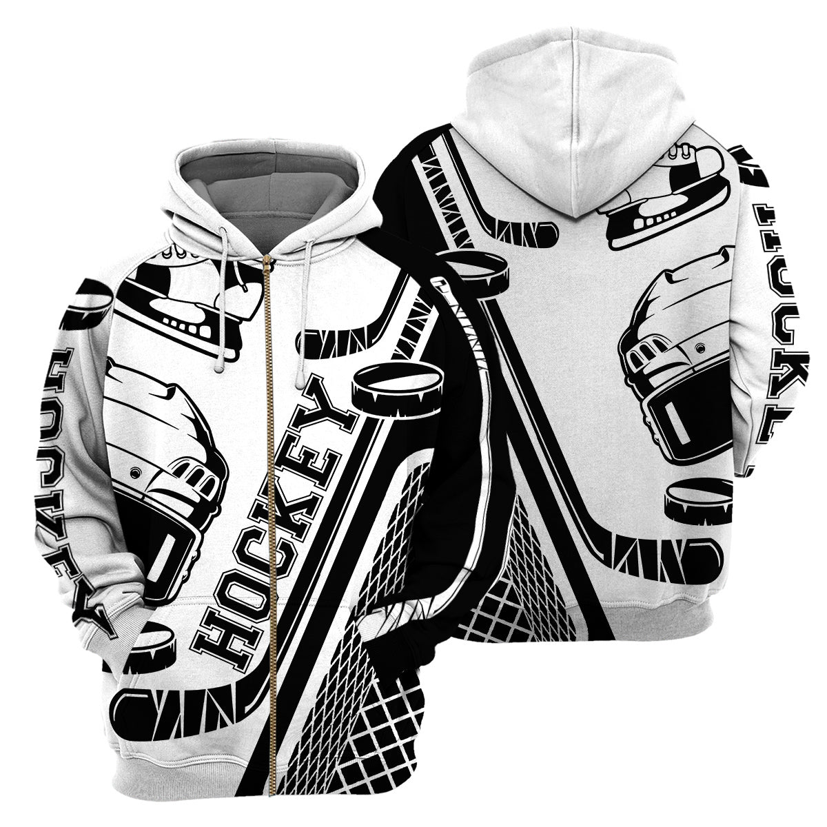 White Hockey Unique All Over Print T-Shirt Hoodie Gift Ideas