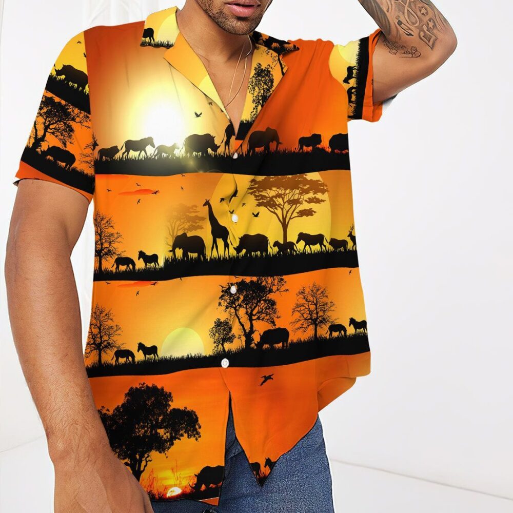 Wild Animals In Sunset Hawaii Shirt