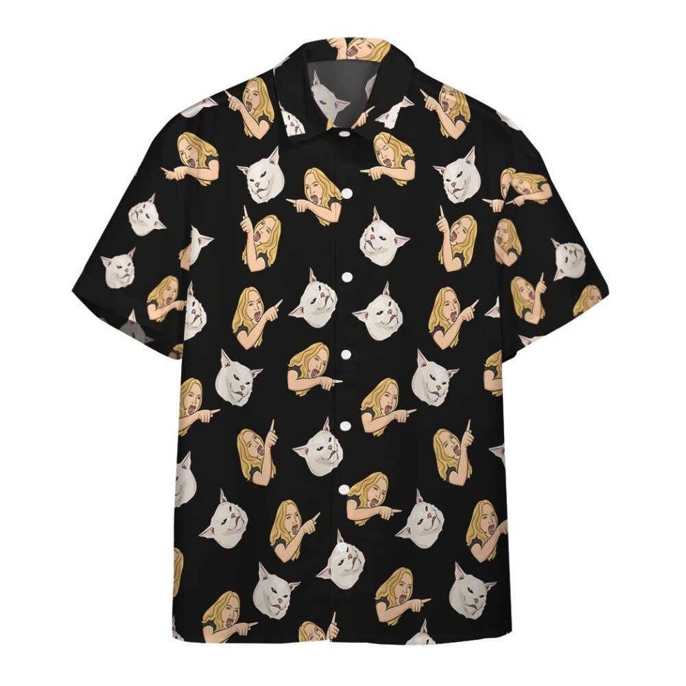 Woman Yelling At A Cat Custom Hawaii Shirt