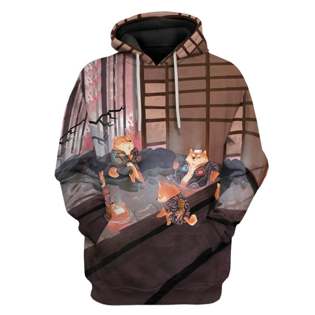 Yakuza Shiba Inu Onsen Custom Hoodie Apparel